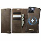 For iPhone 13 CaseMe C49 MagSafe RFID Blocking Detachable Wallet Leather Phone Case(Coffee) - 1