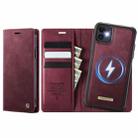 For iPhone 11 CaseMe C49 MagSafe RFID Blocking Detachable Wallet Leather Phone Case(Red) - 1