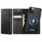 For iPhone 11 Pro Max CaseMe C49 MagSafe RFID Blocking Detachable Wallet Leather Phone Case(Black) - 1