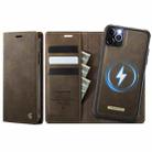 For iPhone 11 Pro Max CaseMe C49 MagSafe RFID Blocking Detachable Wallet Leather Phone Case(Coffee) - 1