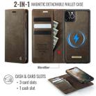 For iPhone 11 Pro Max CaseMe C49 MagSafe RFID Blocking Detachable Wallet Leather Phone Case(Coffee) - 2