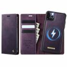 For iPhone 11 Pro Max CaseMe C49 MagSafe RFID Blocking Detachable Wallet Leather Phone Case(Purple) - 1