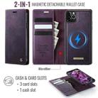 For iPhone 11 Pro Max CaseMe C49 MagSafe RFID Blocking Detachable Wallet Leather Phone Case(Purple) - 2