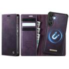 For Samsung Galaxy A14 5G / M44 CaseMe C49 Magnetic RFID Blocking Detachable Wallet Leather Phone Case(Purple) - 1