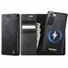 For Samsung Galaxy S21 FE 5G CaseMe C49 Magnetic RFID Blocking Detachable Wallet Leather Phone Case(Black) - 1