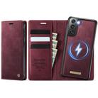 For Samsung Galaxy S21 5G CaseMe C49 Magnetic RFID Blocking Detachable Wallet Leather Phone Case(Red) - 1