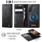 For Samsung Galaxy S21 5G CaseMe C49 Magnetic RFID Blocking Detachable Wallet Leather Phone Case(Black) - 2