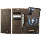 For Samsung Galaxy S21 5G CaseMe C49 Magnetic RFID Blocking Detachable Wallet Leather Phone Case(Coffee) - 1