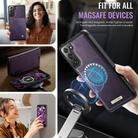 For Samsung Galaxy S21 5G CaseMe C49 Magnetic RFID Blocking Detachable Wallet Leather Phone Case(Purple) - 5