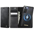 For Samsung Galaxy S21+ 5G CaseMe C49 Magnetic RFID Blocking Detachable Wallet Leather Phone Case(Black) - 1