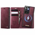 For Samsung Galaxy S21 Ultra 5G CaseMe C49 Magnetic RFID Blocking Detachable Wallet Leather Phone Case(Red) - 1