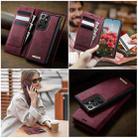 For Samsung Galaxy S21 Ultra 5G CaseMe C49 Magnetic RFID Blocking Detachable Wallet Leather Phone Case(Red) - 4