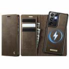 For Samsung Galaxy S21 Ultra 5G CaseMe C49 Magnetic RFID Blocking Detachable Wallet Leather Phone Case(Coffee) - 1