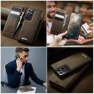 For Samsung Galaxy S21 Ultra 5G CaseMe C49 Magnetic RFID Blocking Detachable Wallet Leather Phone Case(Coffee) - 4