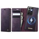 For Samsung Galaxy S21 Ultra 5G CaseMe C49 Magnetic RFID Blocking Detachable Wallet Leather Phone Case(Purple) - 1