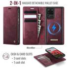 For Samsung Galaxy S20 Ultra CaseMe C49 Magnetic RFID Blocking Detachable Wallet Leather Phone Case(Red) - 2