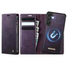 For Samsung Galaxy A14 5G / M44 CaseMe C49 Magnetic RFID Blocking Detachable Wallet Leather Phone Case(Purple) - 1