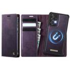 For Samsung Galaxy A52 / A52s CaseMe C49 Magnetic RFID Blocking Detachable Wallet Leather Phone Case(Purple) - 1