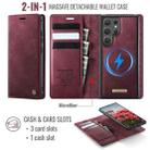 For Samsung Galaxy S22 Ultra 5G CaseMe C49 Magnetic RFID Blocking Detachable Wallet Leather Phone Case(Red) - 2