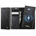 For Samsung Galaxy S22 Ultra 5G CaseMe C49 Magnetic RFID Blocking Detachable Wallet Leather Phone Case(Black) - 1
