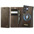 For Samsung Galaxy S22 Ultra 5G CaseMe C49 Magnetic RFID Blocking Detachable Wallet Leather Phone Case(Coffee) - 1
