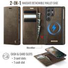 For Samsung Galaxy S22 Ultra 5G CaseMe C49 Magnetic RFID Blocking Detachable Wallet Leather Phone Case(Coffee) - 2