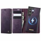 For Samsung Galaxy S22 Ultra 5G CaseMe C49 Magnetic RFID Blocking Detachable Wallet Leather Phone Case(Purple) - 1