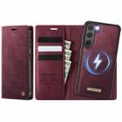 For Samsung Galaxy S23 5G CaseMe C49 Magnetic RFID Blocking Detachable Wallet Leather Phone Case(Red) - 1