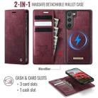 For Samsung Galaxy S23 5G CaseMe C49 Magnetic RFID Blocking Detachable Wallet Leather Phone Case(Red) - 2