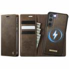For Samsung Galaxy S23 5G CaseMe C49 Magnetic RFID Blocking Detachable Wallet Leather Phone Case(Coffee) - 1