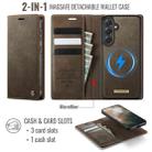 For Samsung Galaxy S23 FE 5G CaseMe C49 Magnetic RFID Blocking Detachable Wallet Leather Phone Case(Coffee) - 2