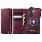 For Samsung Galaxy S24 FE 5G CaseMe C49 Magnetic RFID Blocking Detachable Wallet Leather Phone Case(Red) - 1