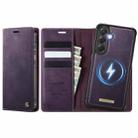 For Samsung Galaxy S24 FE 5G CaseMe C49 Magnetic RFID Blocking Detachable Wallet Leather Phone Case(Purple) - 1