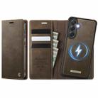For Samsung Galaxy S24 / S25 CaseMe C49 Magnetic RFID Blocking Detachable Wallet Leather Phone Case(Coffee) - 1