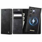 For Samsung Galaxy S24 Ultra 5G CaseMe C49 Magnetic RFID Blocking Detachable Wallet Leather Phone Case(Black) - 1