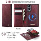 For Samsung Galaxy S25 Edge 5G CaseMe C49 Magnetic RFID Blocking Detachable Wallet Leather Phone Case(Red) - 2