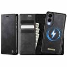 For Samsung Galaxy S25 Edge 5G CaseMe C49 Magnetic RFID Blocking Detachable Wallet Leather Phone Case(Black) - 1