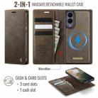 For Samsung Galaxy S25 Edge 5G CaseMe C49 Magnetic RFID Blocking Detachable Wallet Leather Phone Case(Coffee) - 2