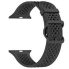 For Apple Watch 46mm / 49mm / 45mm / 44mm Breathable Holes Silicone Watch Band(Black) - 2