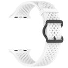 For Apple Watch 46mm / 49mm / 45mm / 44mm Breathable Holes Silicone Watch Band(White) - 2