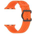 For Apple Watch 46mm / 49mm / 45mm / 44mm Breathable Holes Silicone Watch Band(Orange) - 2