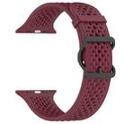 For Apple Watch 46mm / 49mm / 45mm / 44mm Breathable Holes Silicone Watch Band(Burgundy) - 2
