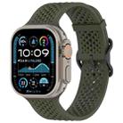 For Apple Watch 46mm / 49mm / 45mm / 44mm Breathable Holes Silicone Watch Band(Army Green) - 1