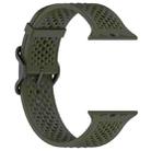 For Apple Watch 46mm / 49mm / 45mm / 44mm Breathable Holes Silicone Watch Band(Army Green) - 3