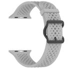 For Apple Watch 46mm / 49mm / 45mm / 44mm Breathable Holes Silicone Watch Band(Cloudy Gray) - 2