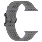 For Apple Watch 46mm / 49mm / 45mm / 44mm Breathable Holes Silicone Watch Band(Space Gray) - 3