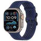 For Apple Watch 46mm / 49mm / 45mm / 44mm Breathable Holes Silicone Watch Band(Midnight Blue) - 1