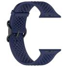 For Apple Watch 46mm / 49mm / 45mm / 44mm Breathable Holes Silicone Watch Band(Midnight Blue) - 3