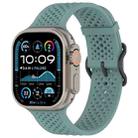 For Apple Watch 46mm / 49mm / 45mm / 44mm Breathable Holes Silicone Watch Band(Olive Green) - 1