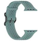For Apple Watch 46mm / 49mm / 45mm / 44mm Breathable Holes Silicone Watch Band(Olive Green) - 3